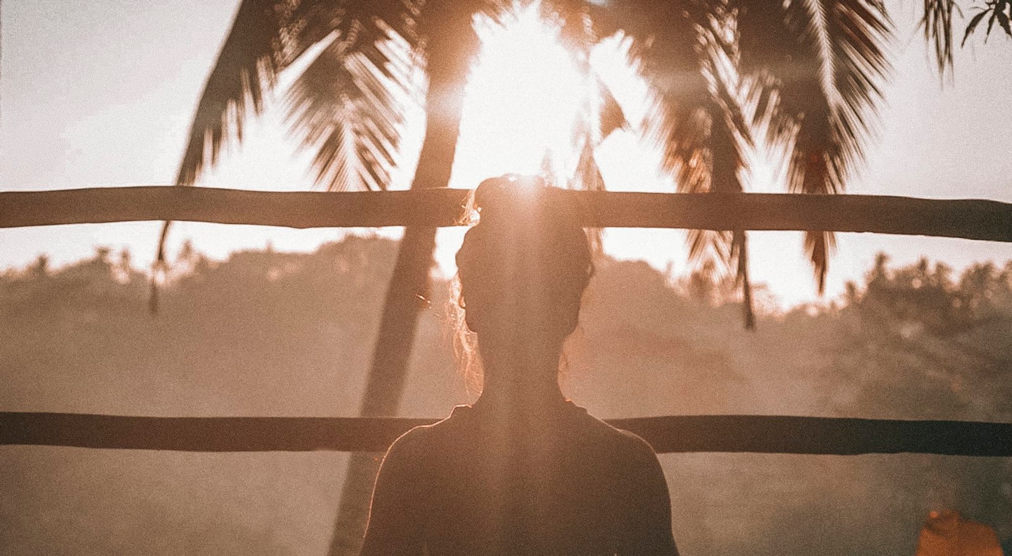 A calm sunrise over a meditative outdoor setting